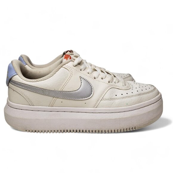 Nike Tennis Shoes Women's Court Vision Alta Phantom Platform Silver Swoosh 9 - Picture 6 of 10